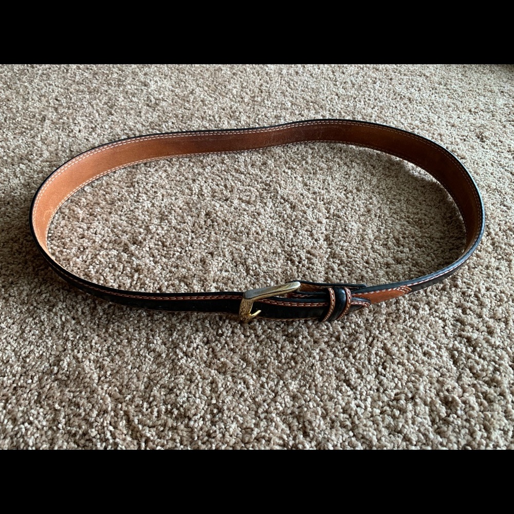 Black/brown genuine leather belt size 42